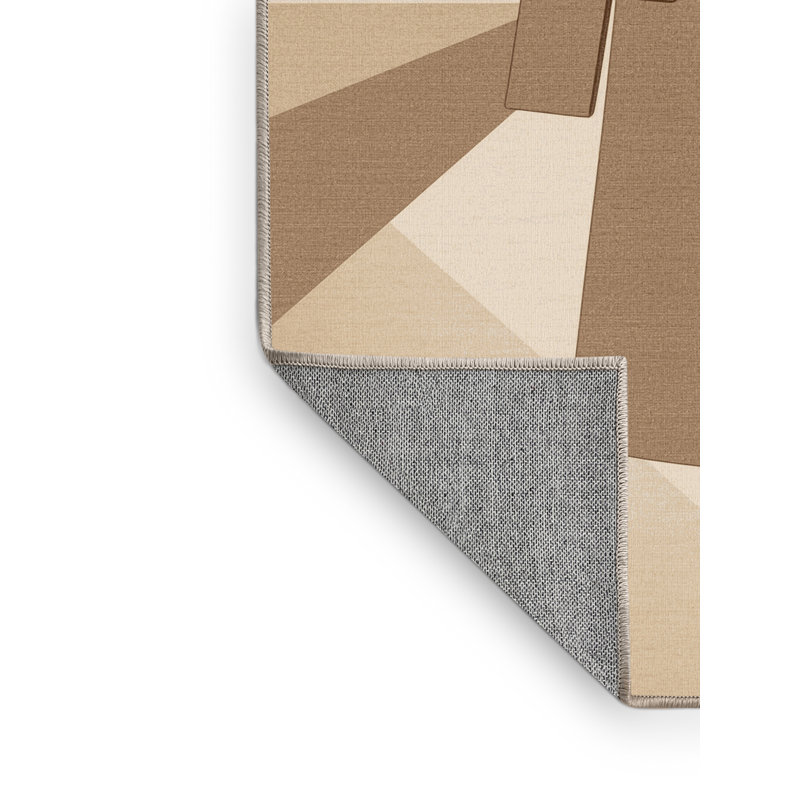 Tapis traditionnel beige de couleur unie lavable à la machine Benson, 2 x 5