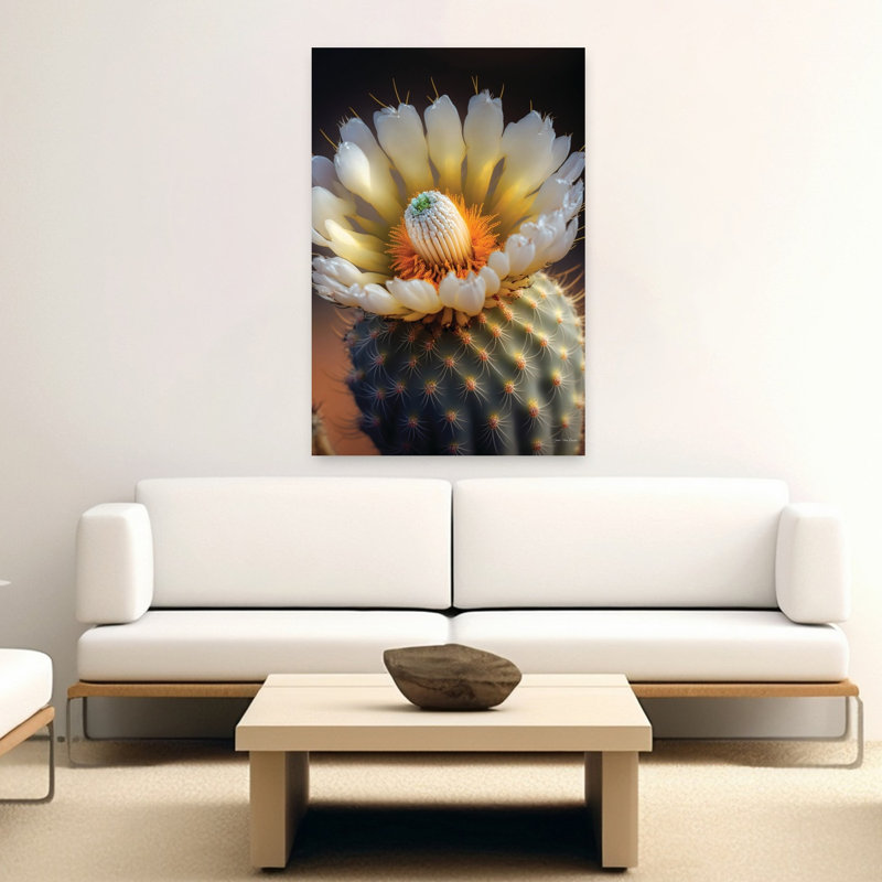 Cactus jardin I abstrait cactus contemporain paysage art, H 60 po x l 40 po