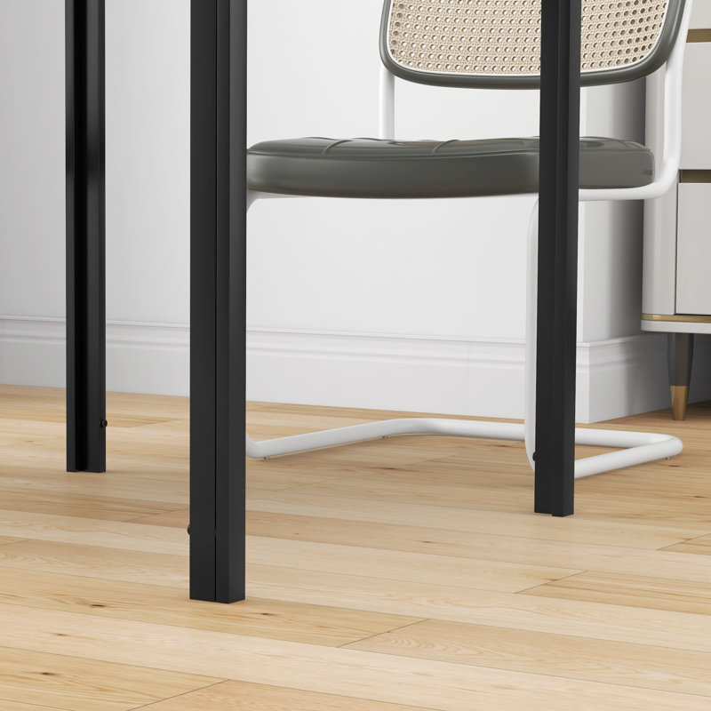 Glass Top Metal Base Dining Table