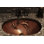 Lavabo de salle de bain ovale sous le comptoir en cuivre martelé 19 "avec motif de poissons Koi