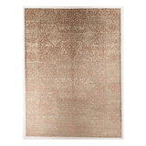Hand Knotted Floral Area Rug in Tan