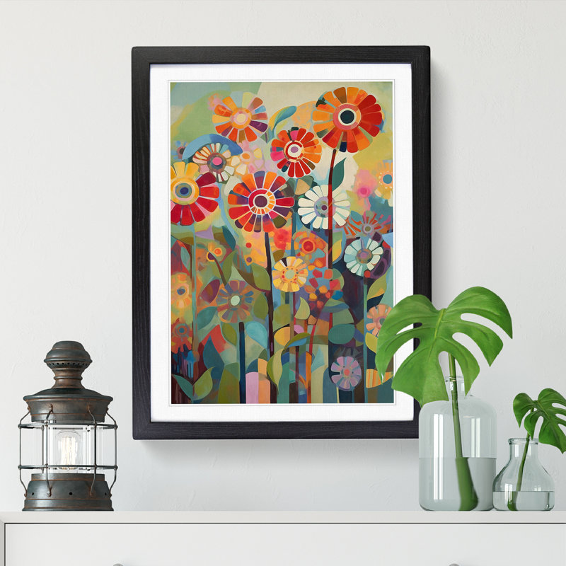 FRM-V0523-979X Flowers Retro Vol.10 - Picture Frame Print, 34cm H x 25cm W x 2cm D, Black Framed