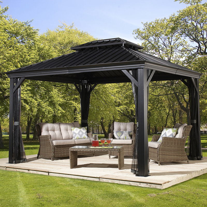 Sojag Messina Gazebo 3m x 3.7m, 291.5cm H x 298cm W x 353cm D