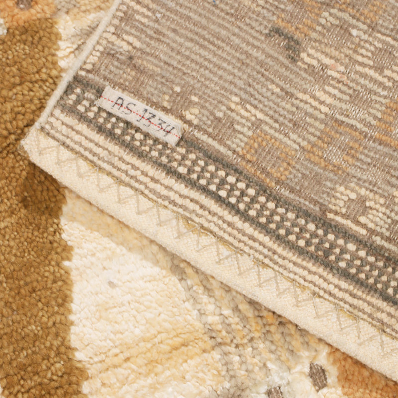 Rug & Kilim’S Scandinavian-Inspired Geometric Beige Cream Wool Pile Rug, Rectangle 5' x 8'