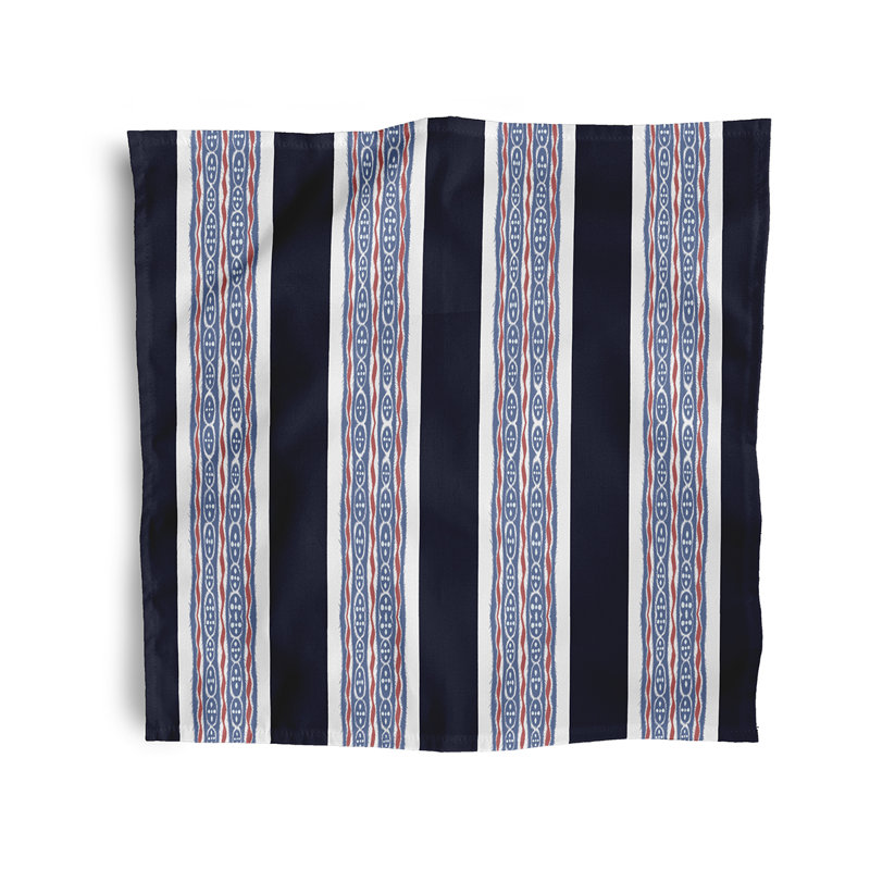 Chelseaanne Polyester Striped Square Napkin, Navy