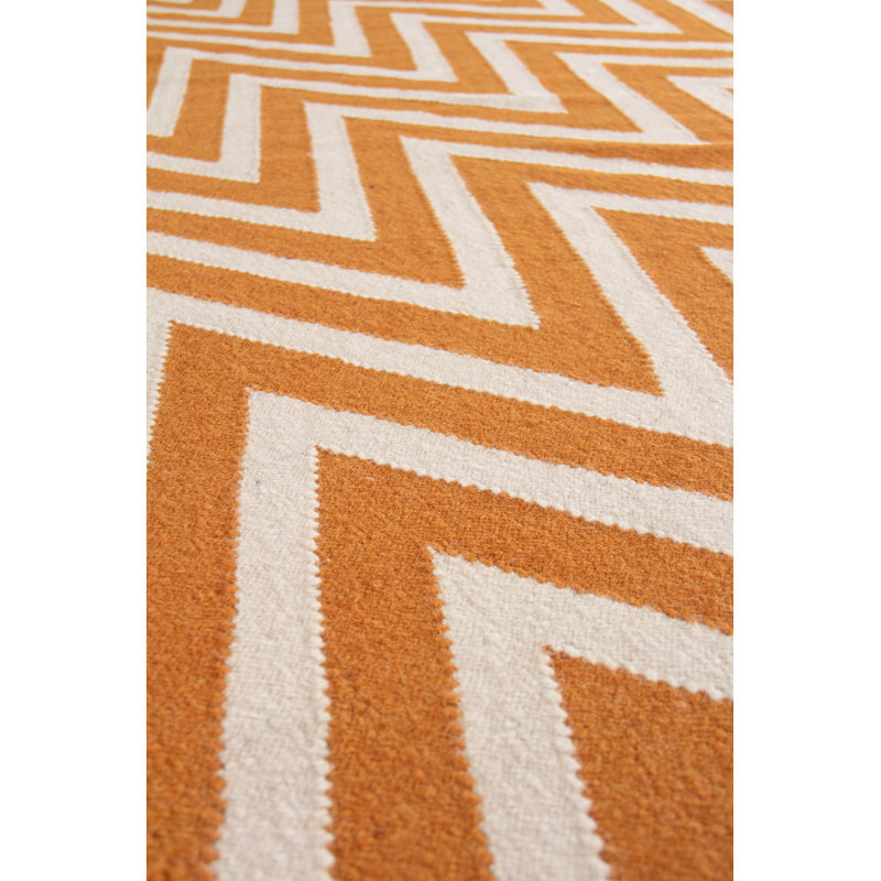 Wool Chevron Area Rug, Rectangle 5' x 8'