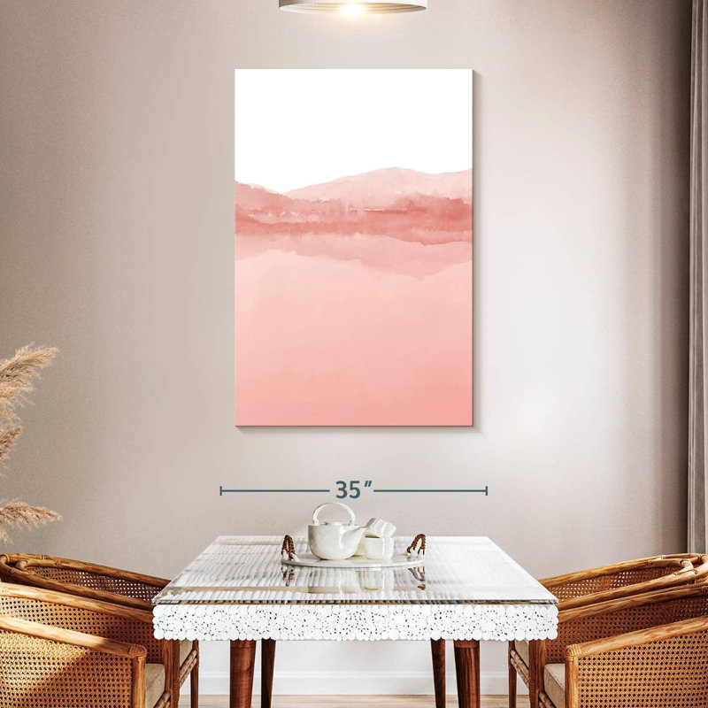 Aquarelle Avery II, nuances de rose I, H 48 po x l 32 po
