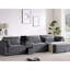 124 po modulaire en forme de L avec rangement et - siège de 33 po de largeur, chenille, 4 sièges, charge confortable réversible pour plateau modulaire gris extra-large de 12 po