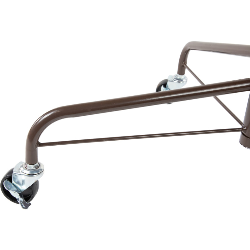24" Brown Metal Rolling Artificial Christmas Tree Stand For 6' - 9' Trees