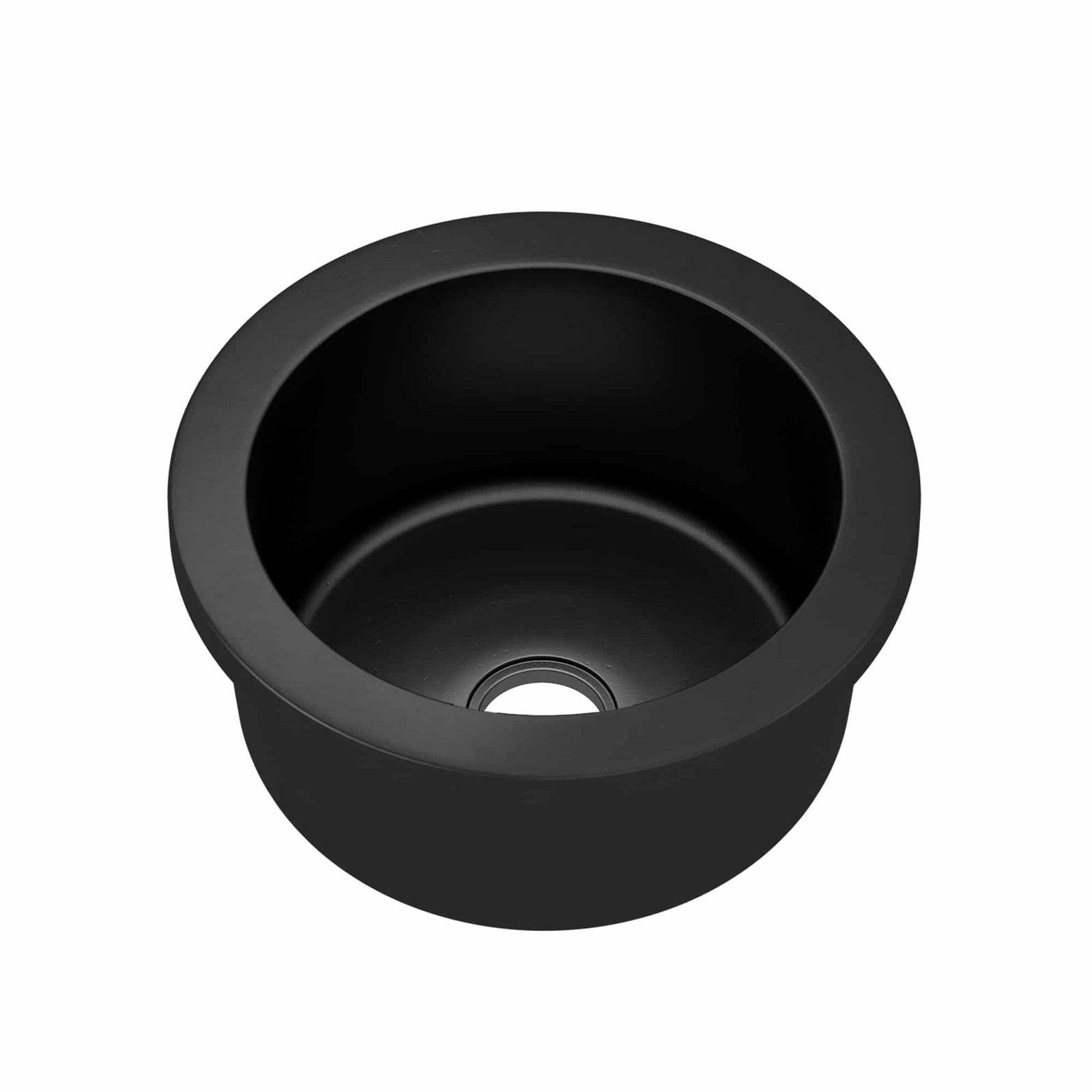 Malibu NativeStone Concrete 14" Round Dual Mount Bar Sink, Charcoal