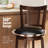 Avis 30" Traditional Bar Stool with Faux Leather Swivel Seat and Rattan Back Rubber Wood Frame (Set of 6)-1408486944