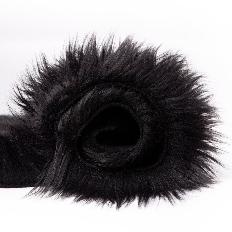 Soft Faux Fur Area Rug Fluffy Shag Decorative  Accent Rug for Bedroom, Rectangle 3' x 5', Black