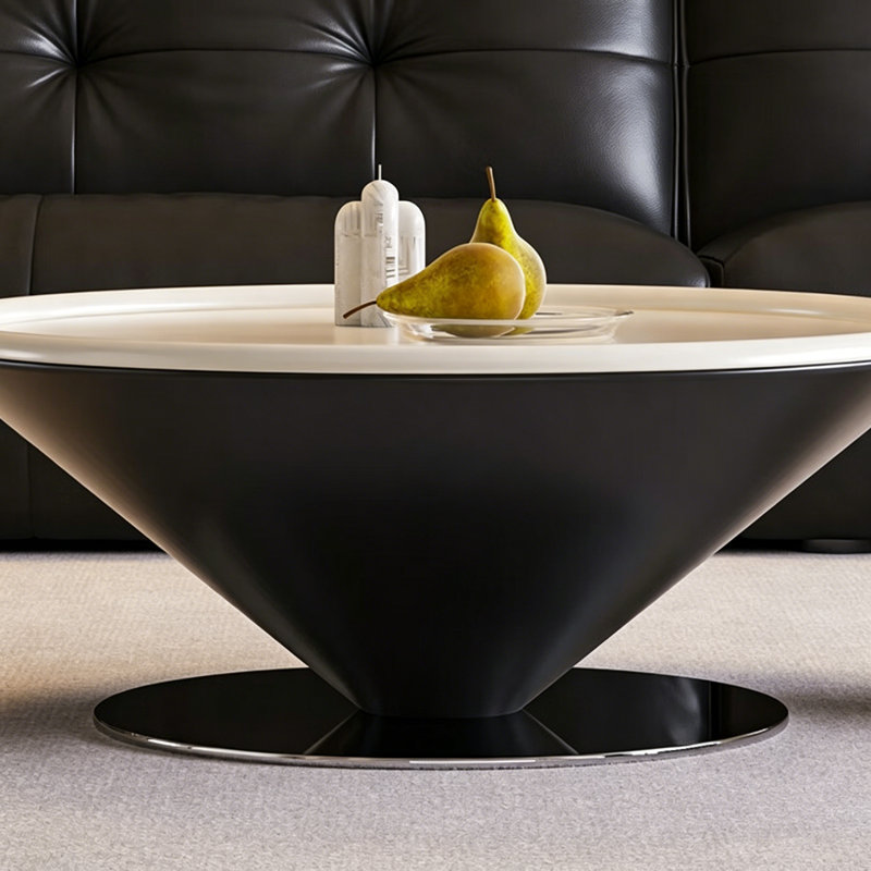 Table basse ronde italienne de style crème