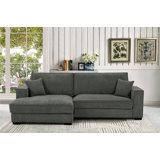 Braflin Upholstered Chenille Sofa Chaise Wide Seat Sectional