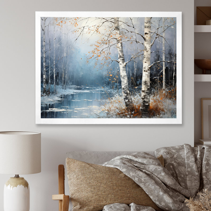 Birchs Ballet sur toile, H 30 po x l 40 po x P 1,5 po, Cadre photo blanc