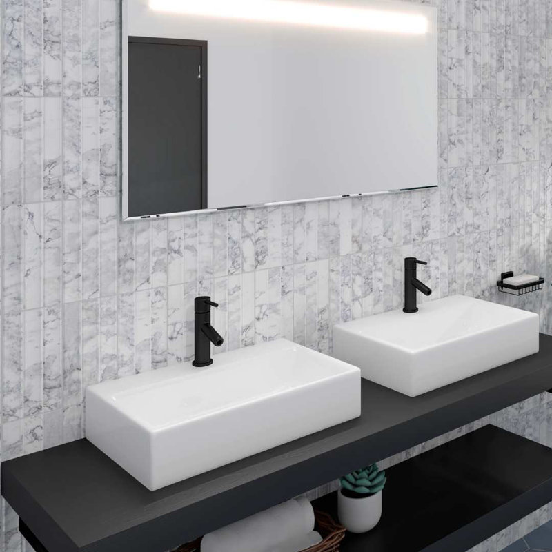 Lyrical 4.5" x 9" Matte Porcelain Fluted Wall Tile, Creta