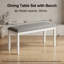 Ensemble de salle à manger bicolore gris et blanc en bois 6 places avec banc, ensemble de table de salle à manger et de banc 6 pièces Modern