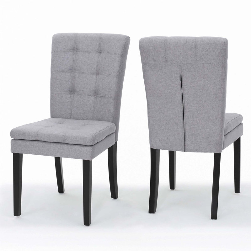 Upholstered Dining Chairs, Light Gray