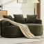 Chenille courbée avec 3 coussins, olive, siège profond pour appartement, mousse à mémoire de forme, sans assemblage, animal de compagnie, poids de 300 lb, petite capacité
