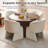 5-Piece Dining Table Set, Wood Top, Faux Fur Armchairs-108053361-108053362-108053369