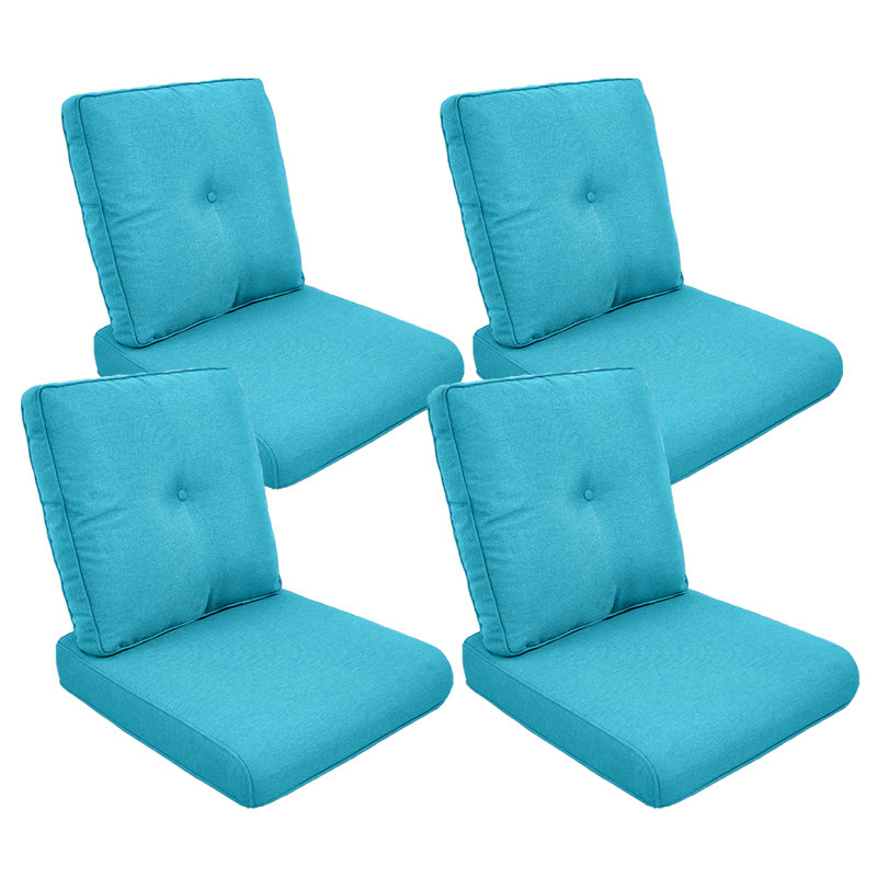 Coussin de siège / dossier d'extérieur Schutt, Bleu clair, 4 coussins de siège / dossier