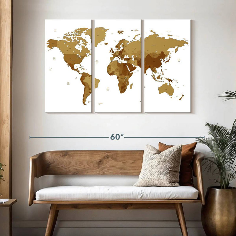 Carte du monde Aliaz, H 32 po x l 50 po