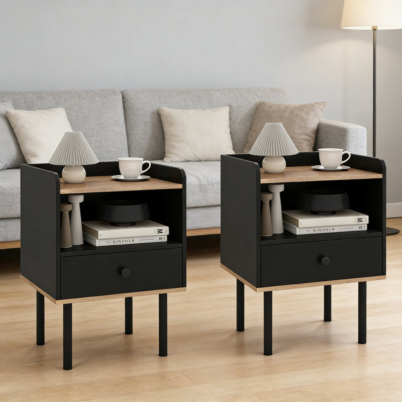 41cm W Manufactured Wood Bedside Table