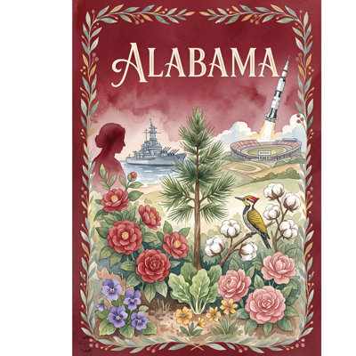 Alabama State Pride Garden Flag 12x18