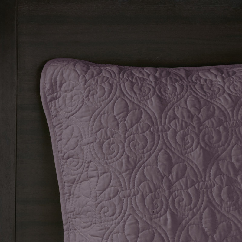 Comfortable Reversible Cotton Bedding Set, Queen Purple, Cottage Style