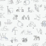 Just 4 Kids 2 Alphabet Animals 33' L x 21" W Wallpaper Roll
