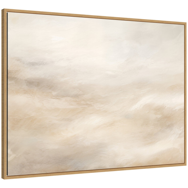 «Tonal Abstract Textural» blanc et beige clair naturel neutre horizontal par The Creative Bunch Studio, reproduction d'art sur toile encadrée