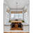 21" 4-Light Farmhouse Pendant Drum Chandelier, White Ash Wood Style + Black Finish