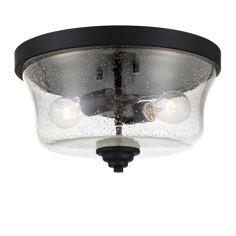 Arbra Glass Flush Mount, Coal, Clear