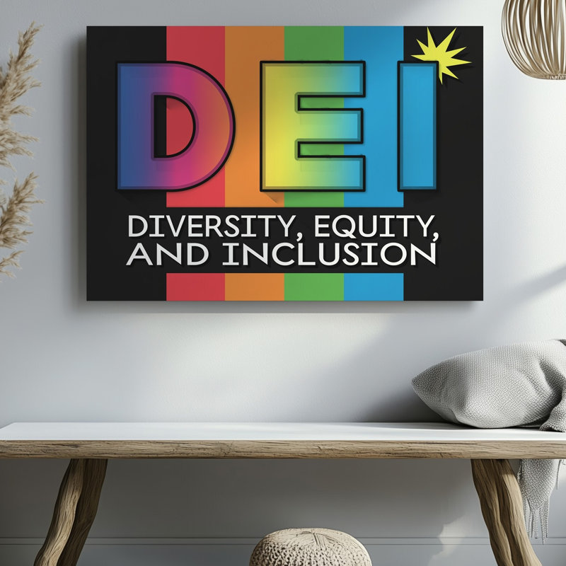 Reproduction d'art graphique sur toile, "Acrylique", "Dei", au centre, avec un dégradé de couleurs, H 11 po x l 14 po
