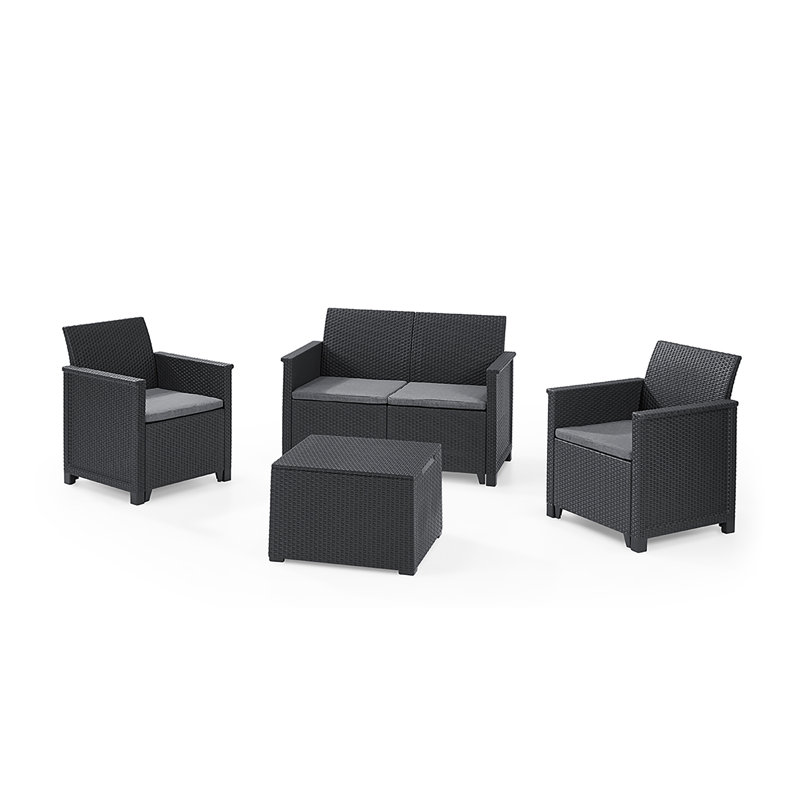 Keter Emma 4 Seater Lounge Set, With Storage Table