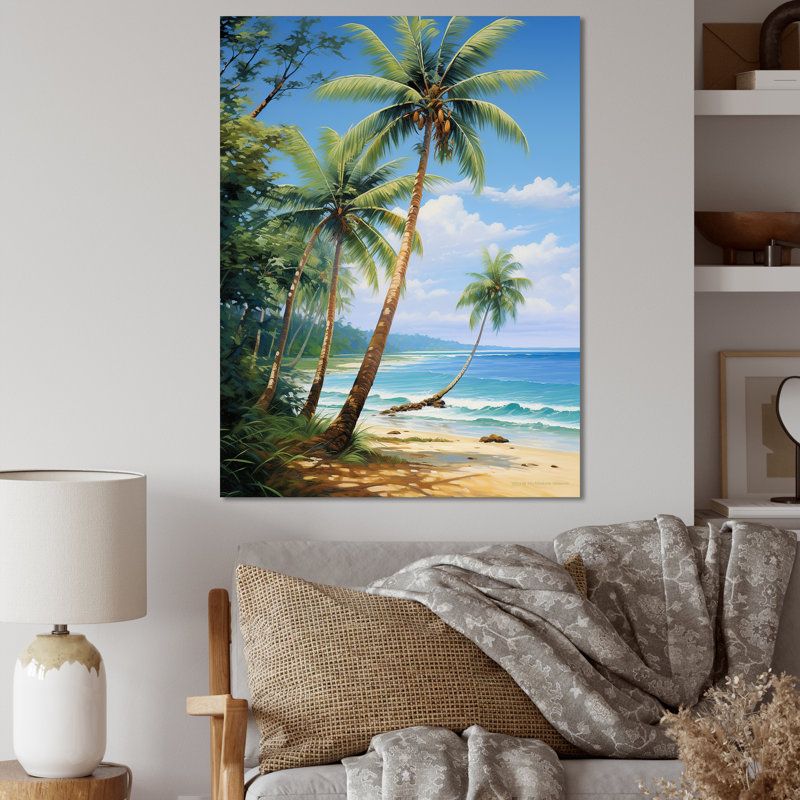 «Padowski Palm Trees Palms II», reproduction d'art sur toile, H 32 po x l 24 po x P 1 po, Toile tendue