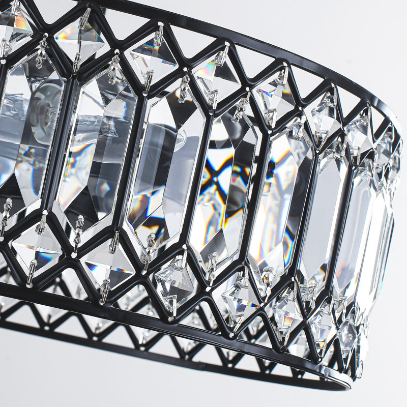 Plafonnier semi-encastré en cristal 3 lumières
