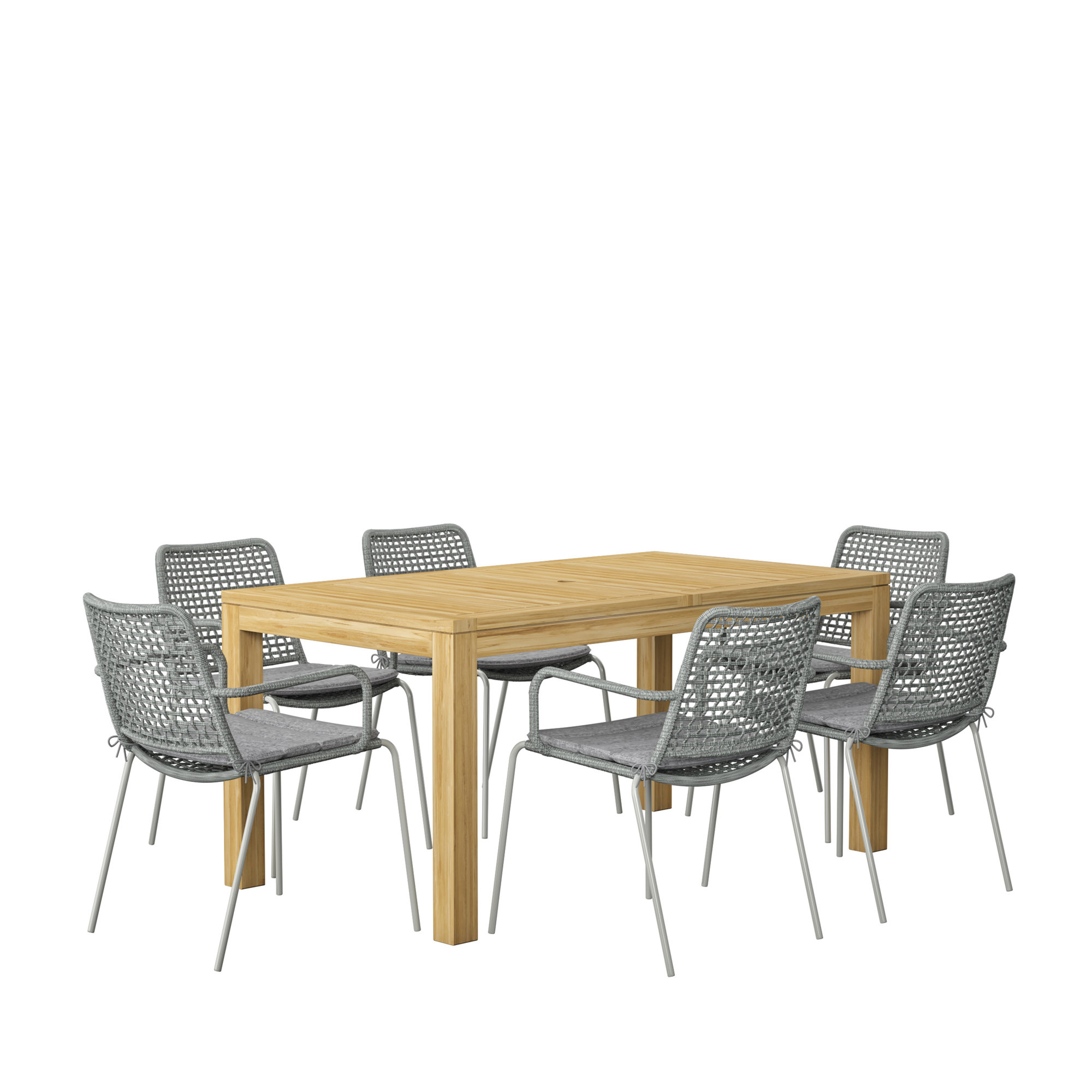 Anautica 63'' Rectangular 6 - Person Outdoor Dining Set with Cushions