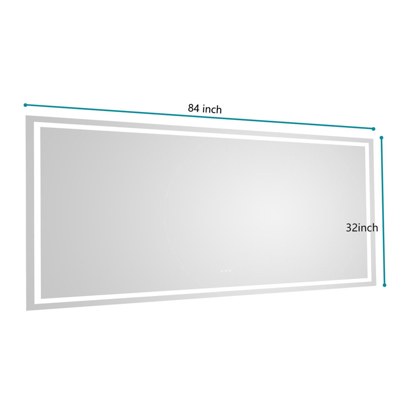 Miroir de salle de bain DEL, 84 po x 32 po