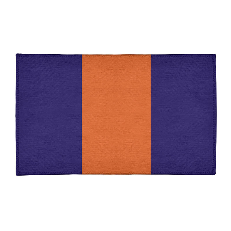 Tapis à rayures mauve/orange, Rectangle 5 pi x 7 pi