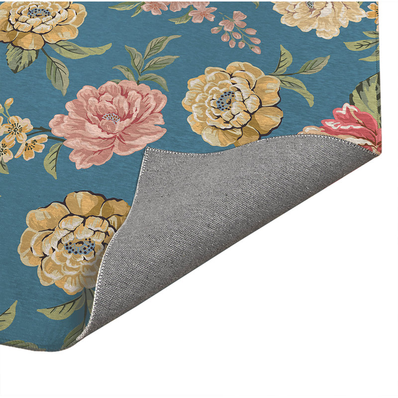 Tapis extérieur Catherine, Bleu, Rectangle 5 pi x 3 pi