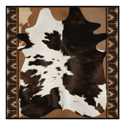 Washable Cowhide Pattern Southwestern Area Rug