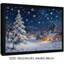 Art mural de village de Noël fantaisiste noir encadré, décor de scène d'hiver enneigé-900627467