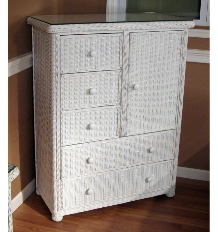 Commode pour homme 5 tiroirs Watkins, blanc