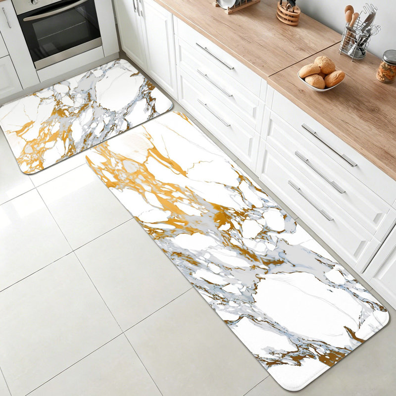 Ensemble de 2 tapis de sol en marbre Marble Texture