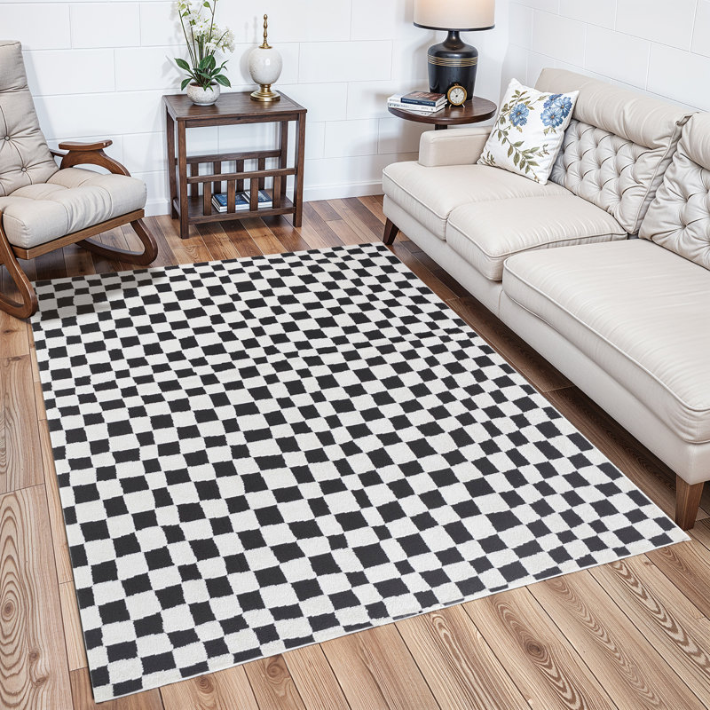 Freud Organic Checkered Area Rug, Rectangle 200 x 275 cm