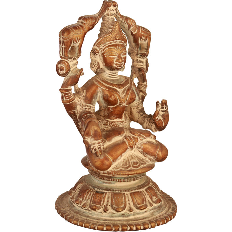 Figurine Gajalakshmi, Cuivre / or