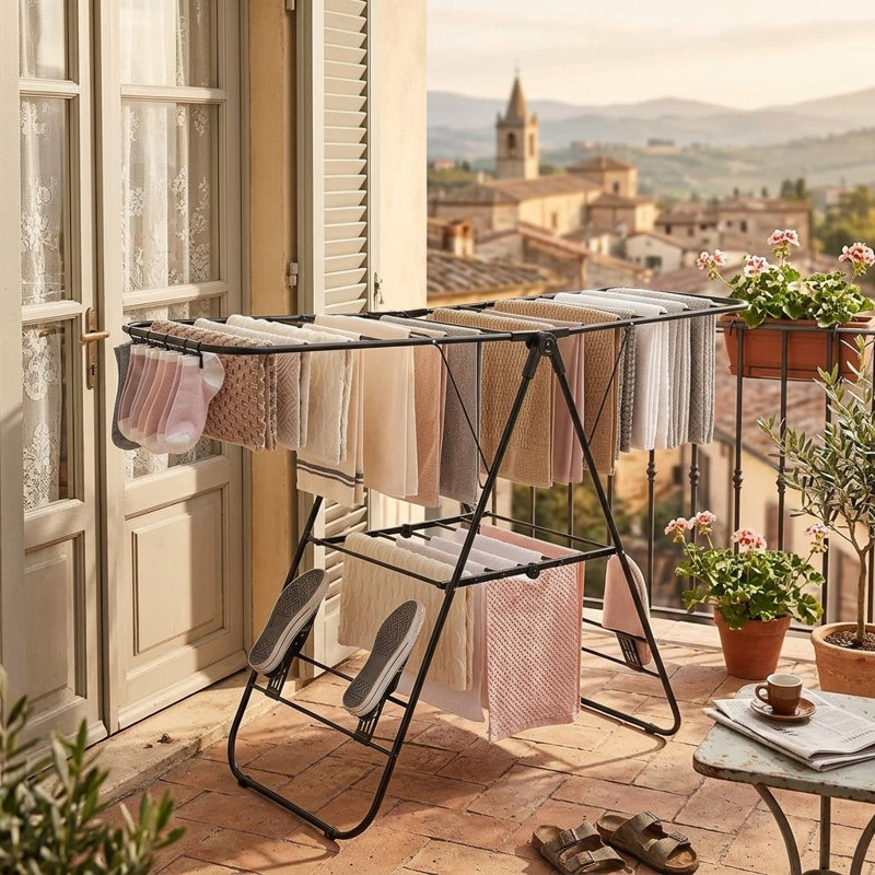 Adjustable Foldable Laundry Rack - Indoor/Outdoor Drying Solution