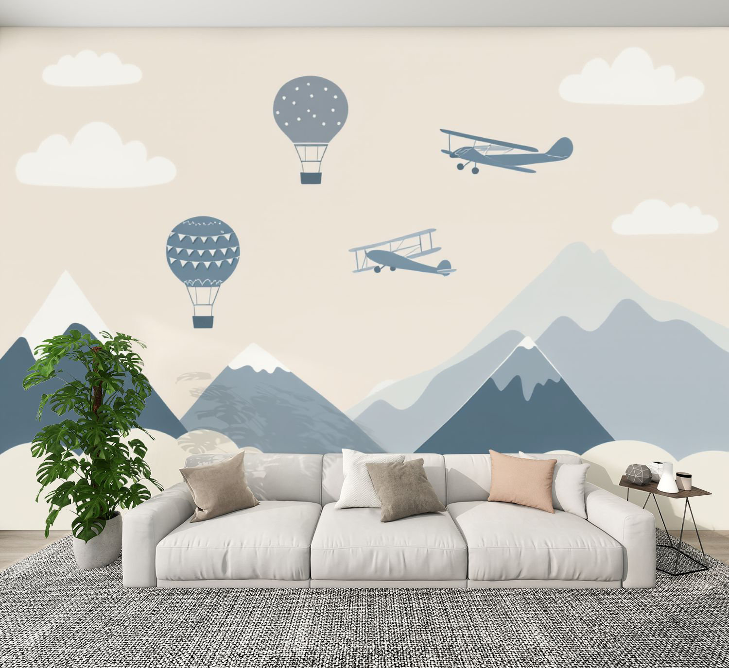 Red Barrel Studio Vintage Peel and Stick Wallpaper Airplanes Hot Air ...