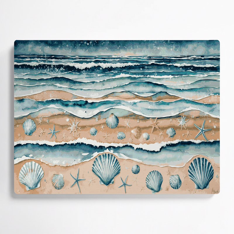 «Coastal Gulf Coast», art mural en métal beige, H 11 po x l 14 po